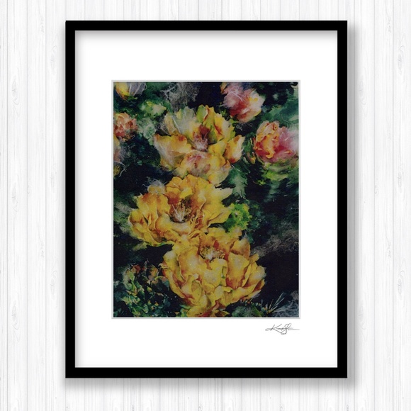 Prickly Pear Cactus Floral Art print in Mat - Picture 2 of 5
